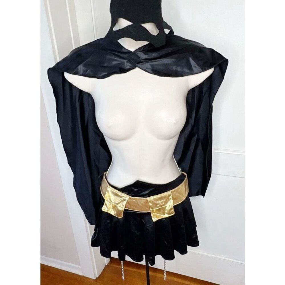 Dreamgirl Halloween Batgirl With Garter Belts Costume 5 Piece Black Small Nwot